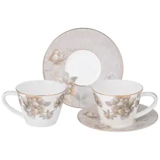 Фарфоровый чайный набор на 2 персоны, 4 предмета, Очарование, 220 мл – Lefard