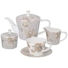 Фарфоровый чайный сервиз на 6 персон, 15 предметов, Очарование – Lefard