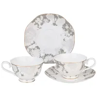 Фарфоровый чайный набор на 2 персоны, 4 предмета, Нежность, 250 мл – Lefard