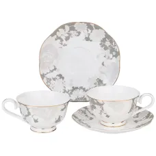 Фарфоровый чайный набор на 2 персоны, 4 предмета, Нежность, 250 мл – Lefard