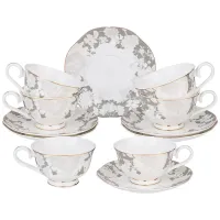Фарфоровый чайный набор на 6 персон, 12 предметов Нежность, 250 мл – Lefard