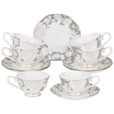 Фарфоровый чайный набор на 6 персон, 12 предметов Нежность, 250 мл – Lefard