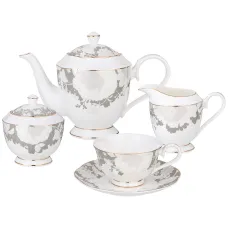 Фарфоровый чайный сервиз на 6 персон, 15 предметов Нежность - Lefard