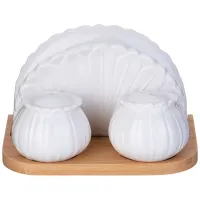 Набор для специй Native 3 предмета: соль, перец, салфетница на деревянной подставке - Lefard