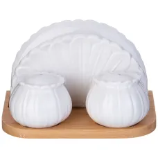 Набор для специй Native 3 предмета: соль, перец, салфетница на деревянной подставке - Lefard