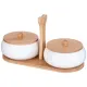 Набор банок с деревянной крышкой Native 2 штуки 11.5 см 270 мл на деревянной подставке - Lefard