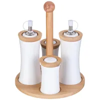 Набор для специй Native 4 предмета на деревянной подставке - Lefard