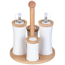 Набор для специй Native 4 предмета на деревянной подставке - Lefard