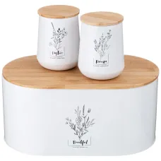 Набор Provence 2в1 хлебница 34*19*15 см, банка для сыпучих 10*12.5 см 2 шт - Agness