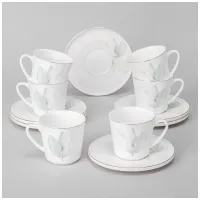 Фарфоровый кофейный набор на 6 персон, 12 предметов, Inspiration Нежность, 220 мл – Lefard