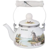 Чайник эмалированный со съемным фильтром из нжс серия Family House 850 мл - Agness