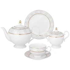 Фарфоровый чайный сервиз на 6 персон, 20 предметов, Свадебный - Lefard