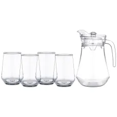 Набор для сока/воды 5 предметов: кувшин 1,5 л + 4 стакана 390 мл - Lefard