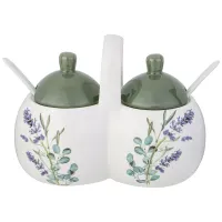 Банка 2 секции Лаванда 17*10*13 см / 2х320 мл - Agness