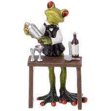 Фигурка декоративная Лягушка-бармен 9,5х6,5х16,2 см – Lefard