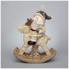Фигурка Дед Мороз на олене с LED-подсветкой 22,7*9,8*28,5 см – Lefard