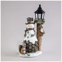 Статуэтка Снеговик с LED-подсветкой 17,5х11,5х30 см – Lefard