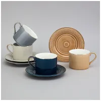 Фарфоровый чайный набор на 4 персоны, 8 предметов, Top Style, 250 мл, микс цветов – Lefard