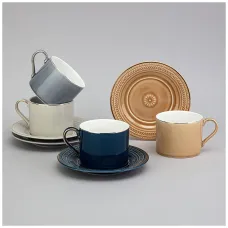 Фарфоровый чайный набор на 4 персоны, 8 предметов, Top Style, 250 мл, микс цветов – Lefard