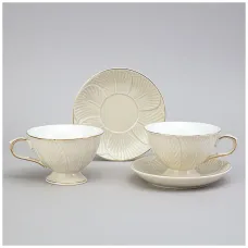 Фарфоровый чайный набор на 2 персоны, 4 предмета, Top Style, 250 мл – Lefard