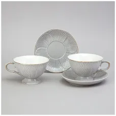 Фарфоровый чайный набор на 2 персоны, 4 предмета, Top Style, 250 мл – Lefard