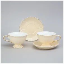 Фарфоровый чайный набор на 2 персоны, 4 предмета, Top Style, 250 мл – Lefard