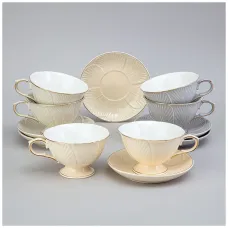 Фарфоровый чайный набор на 6 персон, 12 предметов, Top Style, 250 мл – Lefard