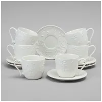 Фарфоровый чайный набор на 6 персон, 12 предметов Flowers Story, 220 мл – Lefard