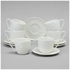 Фарфоровый чайный набор на 6 персон, 12 предметов Flowers Story, 220 мл – Lefard