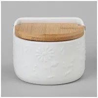 Банка Flowers Story с деревянной крышкой 11,5*10,5*9 см 450 мл – Lefard