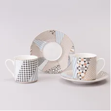 Фарфоровый кофейный набор на 2 персоны, 4 предмета, Top Style, 180 мл – Lefard
