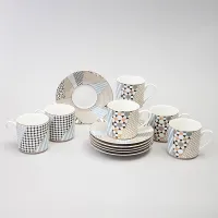 Фарфоровый кофейный набор на 6 персон, 12 предметов, Top Style, 180 мл – Lefard