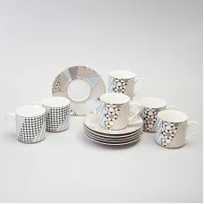 Фарфоровый кофейный набор на 6 персон, 12 предметов, Top Style, 180 мл – Lefard