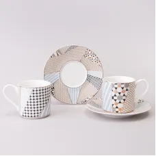Фарфоровый чайный набор на 2 персоны, 4 предмета, Top Style, 250 мл – Lefard