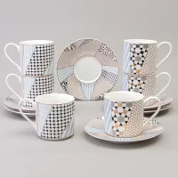 Фарфоровый чайный набор на 6 персон, 12 предметов, Top Style, 250 мл – Lefard