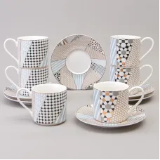 Фарфоровый чайный набор на 6 персон, 12 предметов, Top Style, 250 мл – Lefard