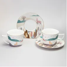 Фарфоровый чайный набор на 2 персоны, 4 предмета, Top Style, 250 мл – Lefard