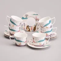 Фарфоровый чайный набор на 6 персон, 12 предметов, Top Style, 250 мл – Lefard