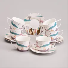Фарфоровый чайный набор на 6 персон, 12 предметов, Top Style, 250 мл – Lefard