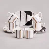 Фарфоровый кофейный набор на 6 персон, 12 предметов, Top Style, 180 мл – Lefard