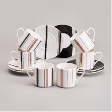 Фарфоровый кофейный набор на 6 персон, 12 предметов, Top Style, 180 мл – Lefard