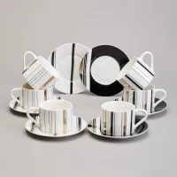 Фарфоровый чайный набор на 6 персон, 12 предметов, Top Style, 250 мл – Lefard