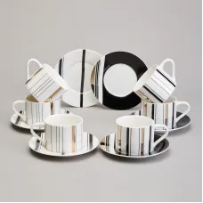 Фарфоровый чайный набор на 6 персон, 12 предметов, Top Style, 250 мл – Lefard