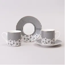 Фарфоровый кофейный набор на 2 персоны, 4 предмета, Top Style, 180 мл – Lefard