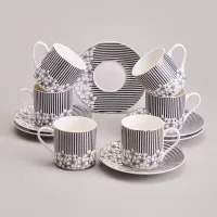 Фарфоровый кофейный набор на 6 персон, 12 предметов, Top Style, 180 мл – Lefard