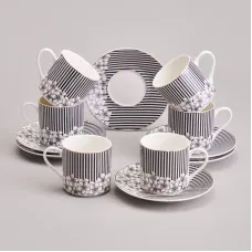 Фарфоровый кофейный набор на 6 персон, 12 предметов, Top Style, 180 мл – Lefard