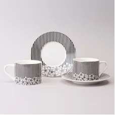 Фарфоровый чайный набор на 2 персоны, 4 предмета, Top Style, 250 мл – Lefard