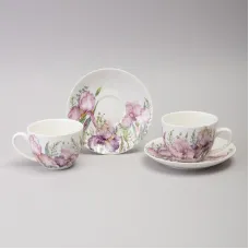 Фарфоровый чайный набор на 2 персоны, 4 предмета Irises, 275 мл – Lefard
