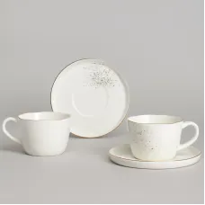 Фарфоровый чайный набор на 2 персоны, 4 предмета Gold, 200 мл – Bronco