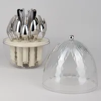 Набор столовых приборов на вращающейся подставке, 24 предмета, сталь 18/10 – Agness